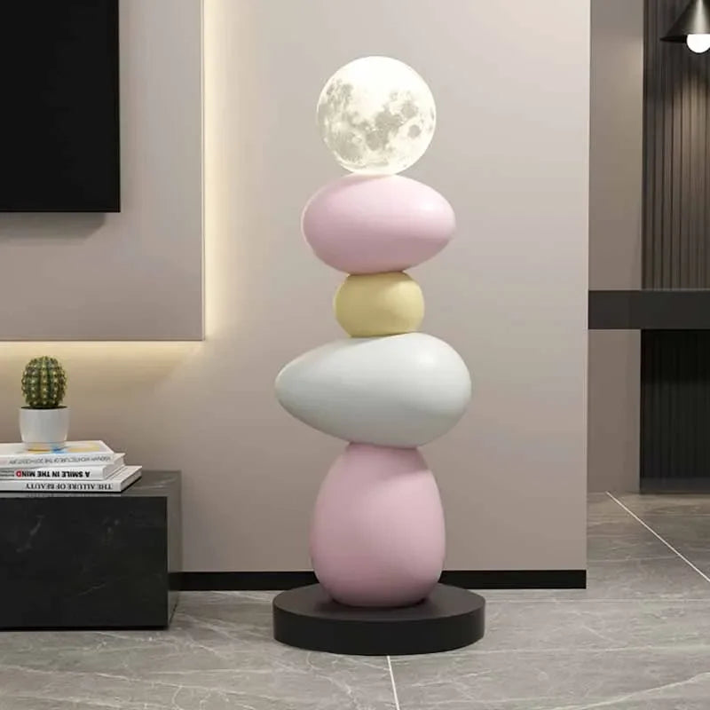 Large Stone Floor Lamp with Luxury Modern Design