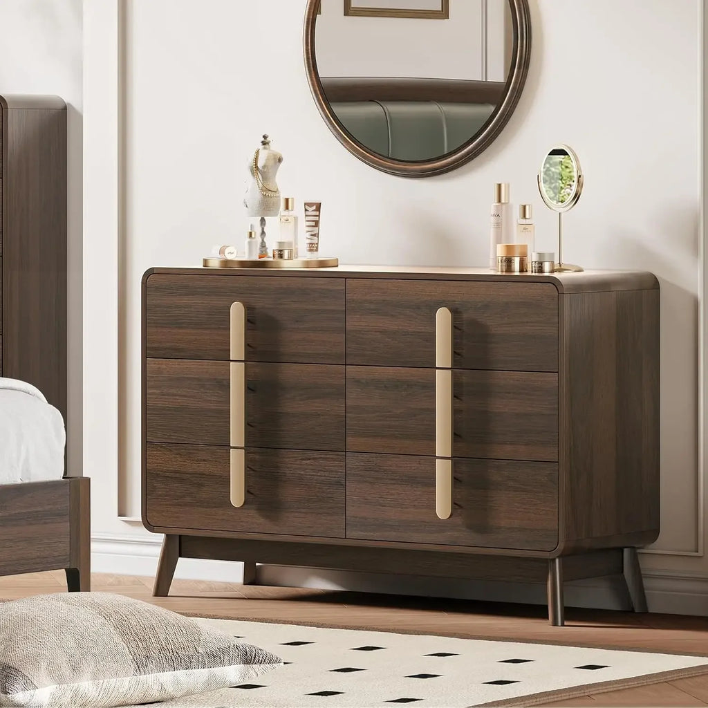 Wide Bedroom Dresser with 6 Drawers