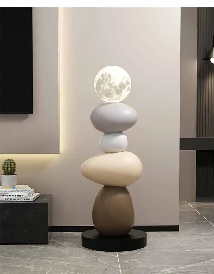 Large Stone Floor Lamp with Luxury Modern Design