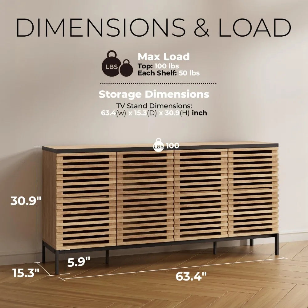Slatted Sideboard Cabinet