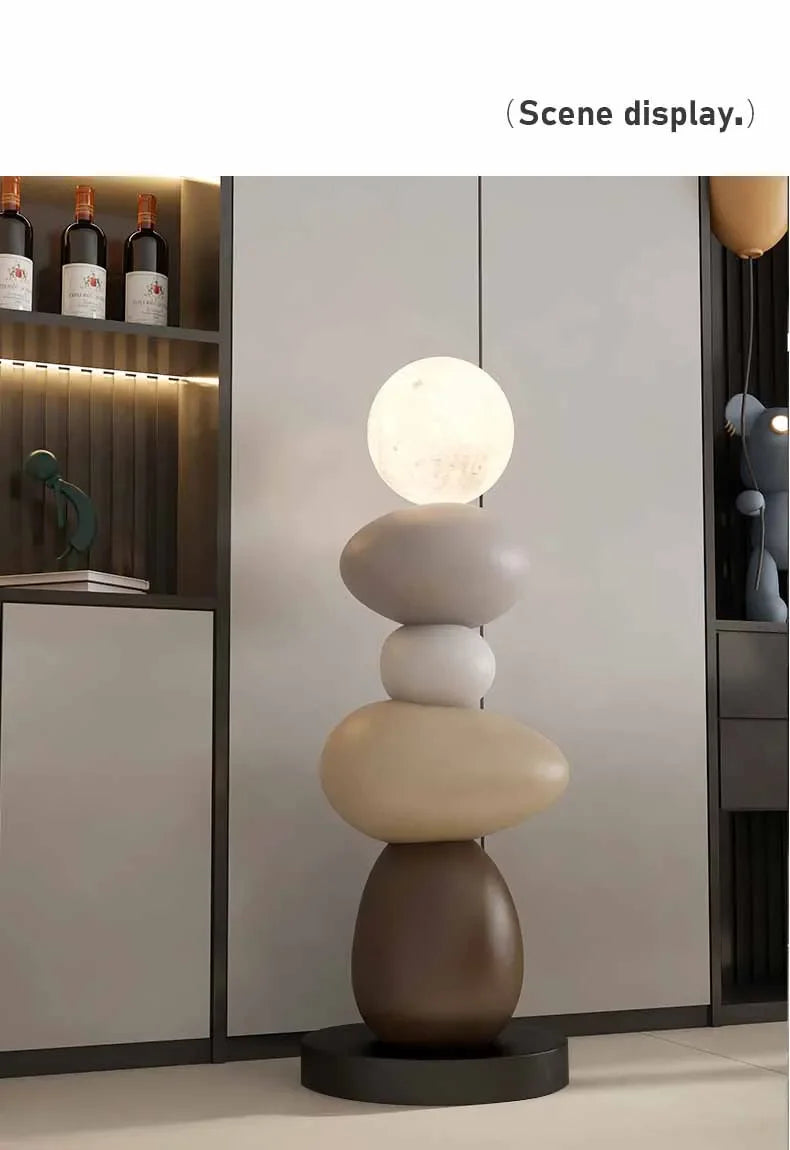 Large Stone Floor Lamp with Luxury Modern Design