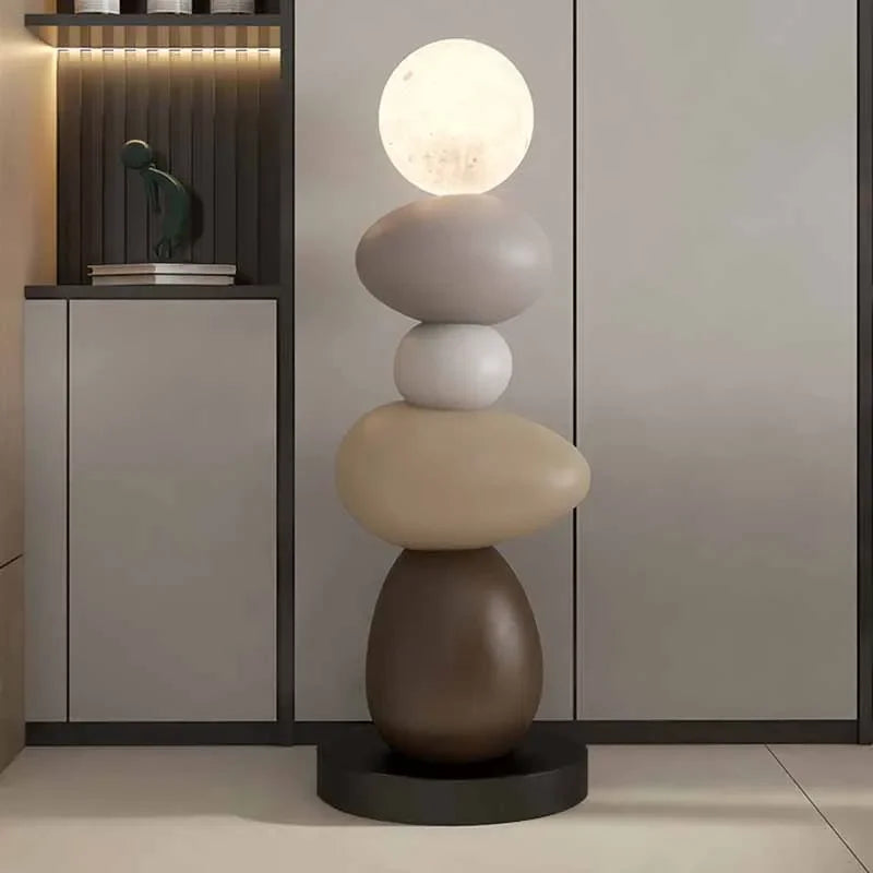 Large Stone Floor Lamp with Luxury Modern Design
