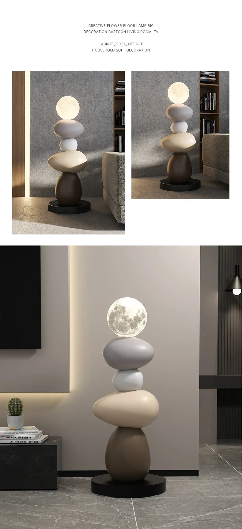 Large Stone Floor Lamp with Luxury Modern Design